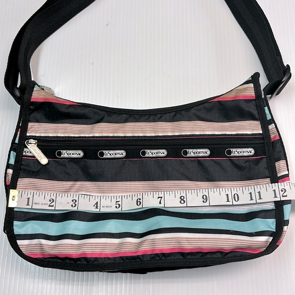 LeSportsac Classic Hobo Multi Colour Stripes Crossbody Bag - Picture 11 of 14